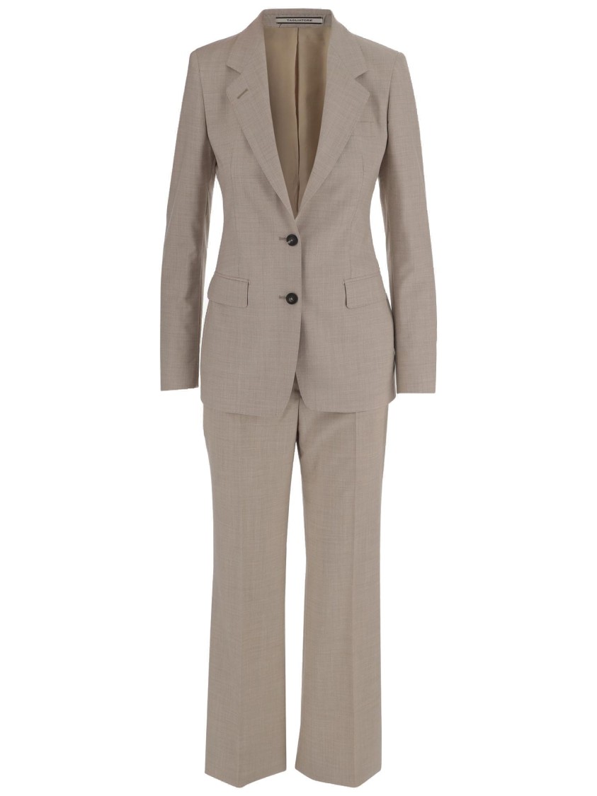 Shop Tagliatore Virgin Wool And Silk Suit