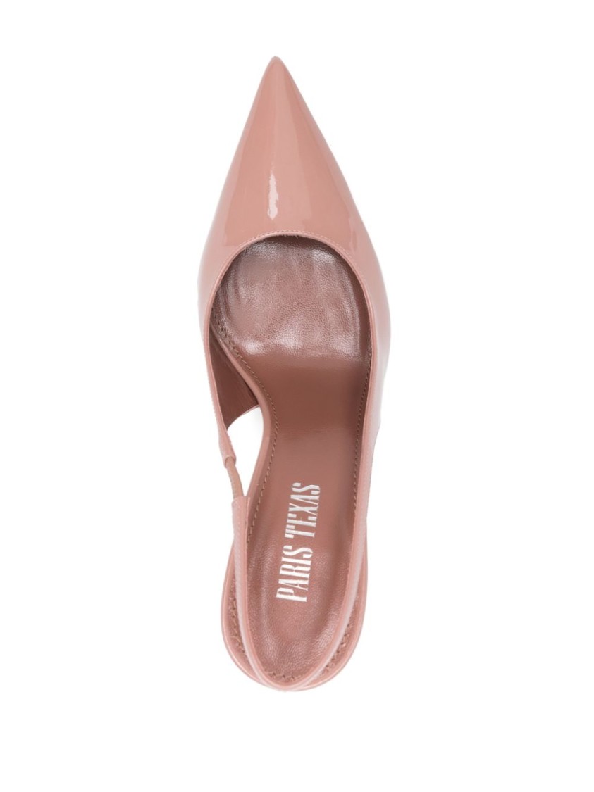 Shop Paris Texas Glossy Pink Leather Slingback Ballerinas