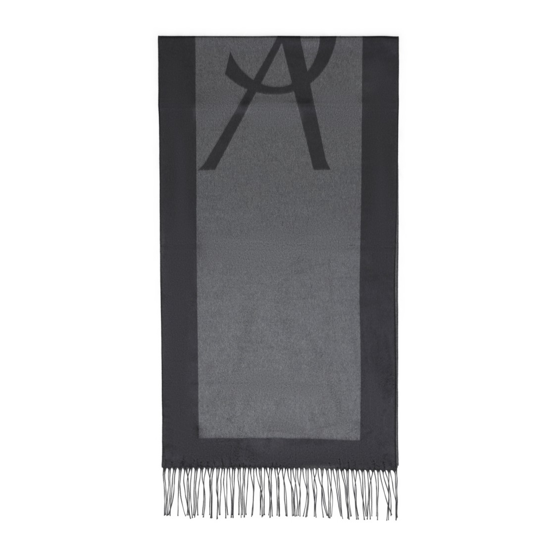 SAINT LAURENT SAINT LAURENT DARK GRAY SILK SCARF