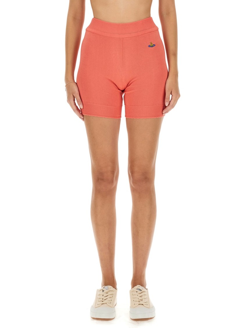 Vivienne Westwood Bea Ribbed Hem Shorts In Pink