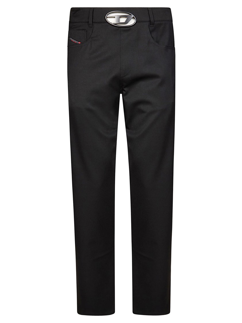 Diesel Slim-fit Black Pants With Modern Cut In Black
