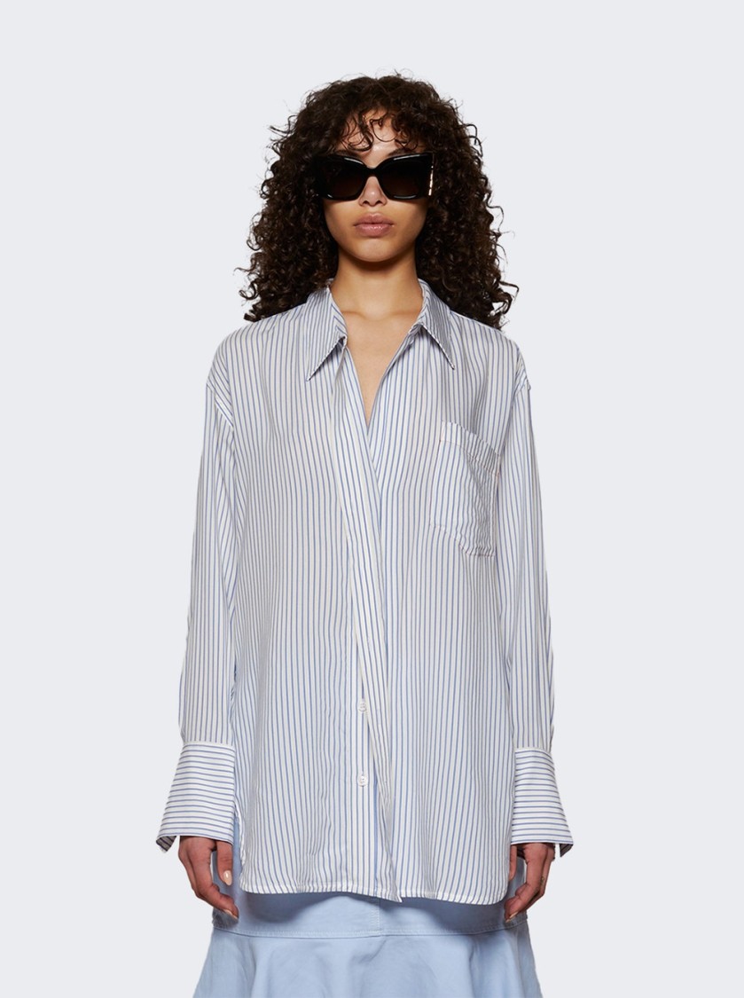 Victoria Beckham Wrap Tuck Detail Blouse White And Regatta