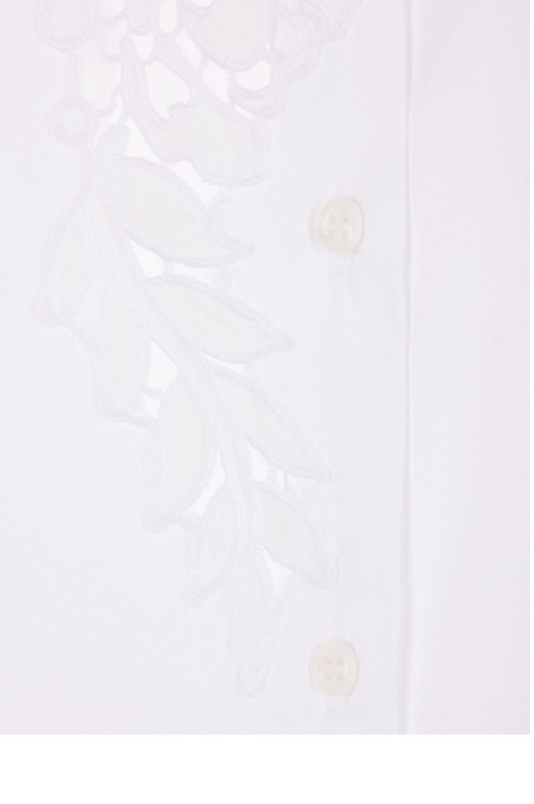 Ermanno Scervino Classic Button-down Shirt With Floral Embroidery In White