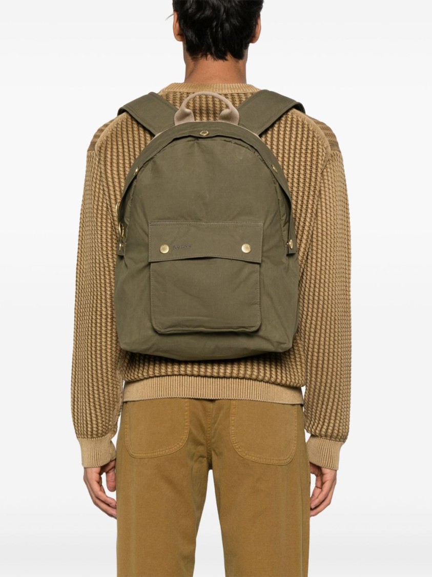 BARBOUR BARBOUR OLIVE GREEN BACKPACK WITH ADJUSTABLE STRAPS