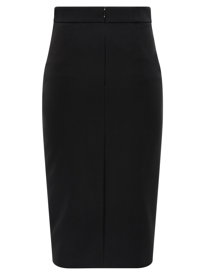 Elisabetta Franchi Lightweight Crepe Skirt With Black Zip In Black