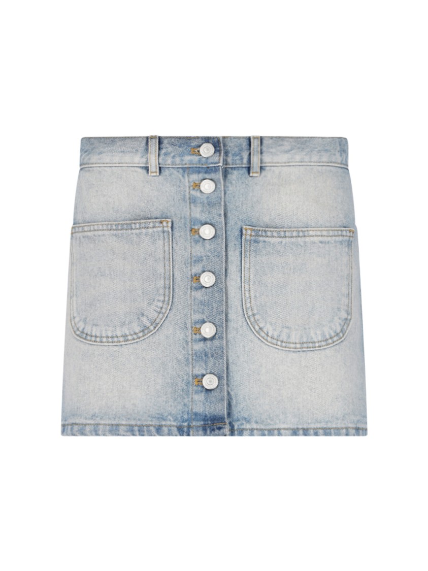 COURRÈGES COURRÈGES BLUE DENIM MINI SKIRT 