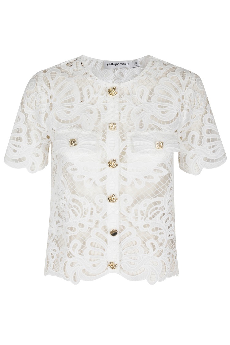 Self-portrait Self Portrait White Lace Top