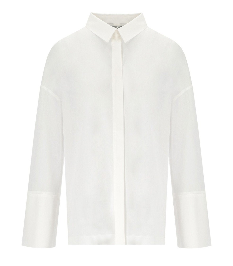 Max Mara Sapore Tunic In Cotton Satin In White