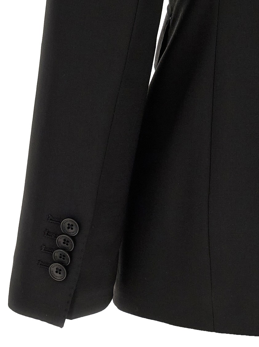 Tagliatore Double-breasted Wool Blend Suit With Tailored Trousers In Black