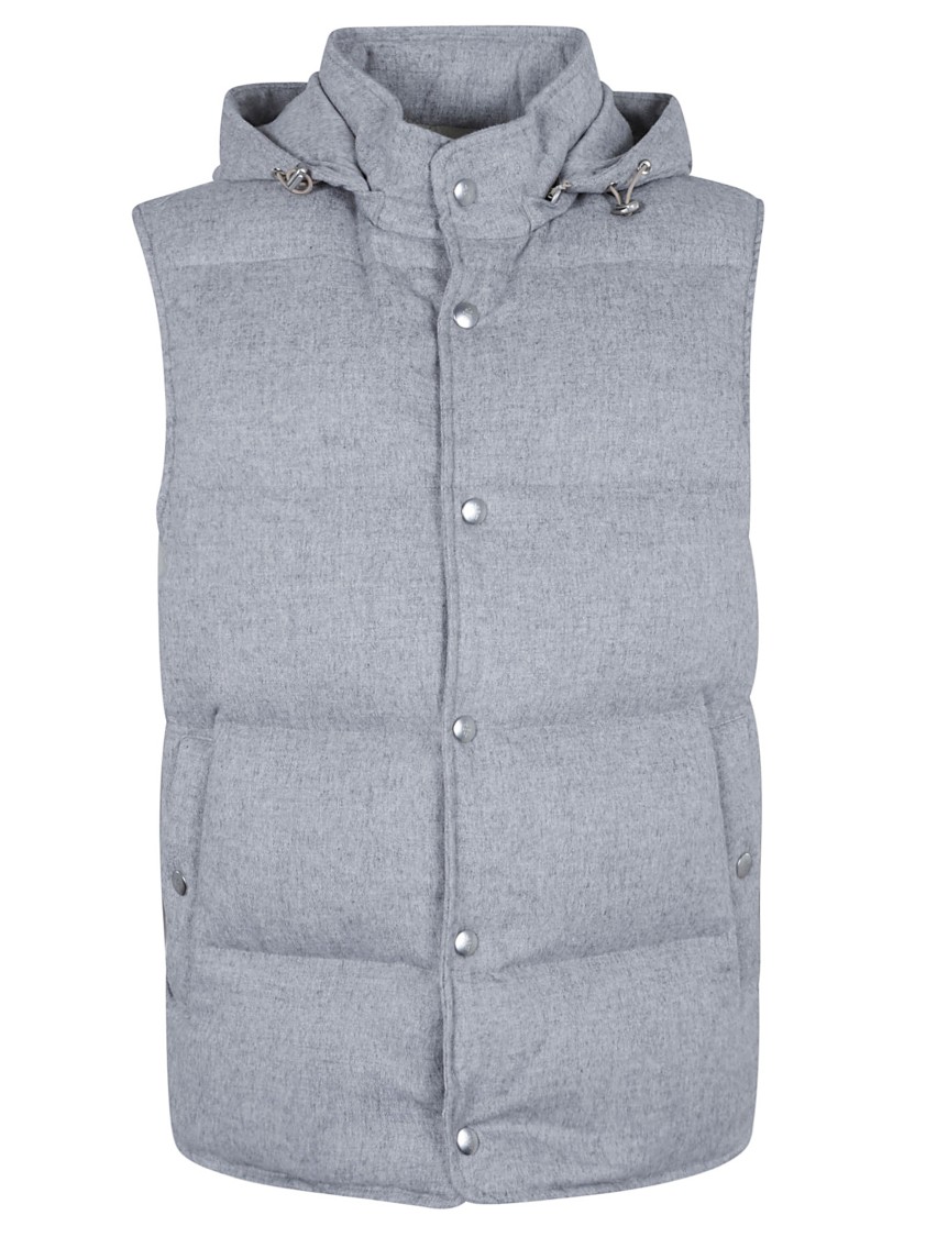 Eleventy Buttoned Padded Gilet In Grey