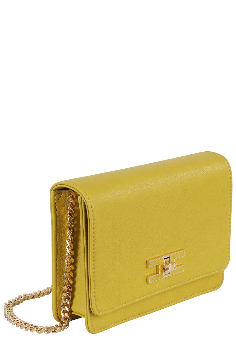 Elisabetta Franchi Groumette Chain Small Shoulder Bag In Gold