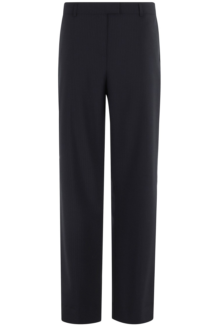 Herskind Tailored Blue Pinstripe Pants In Black