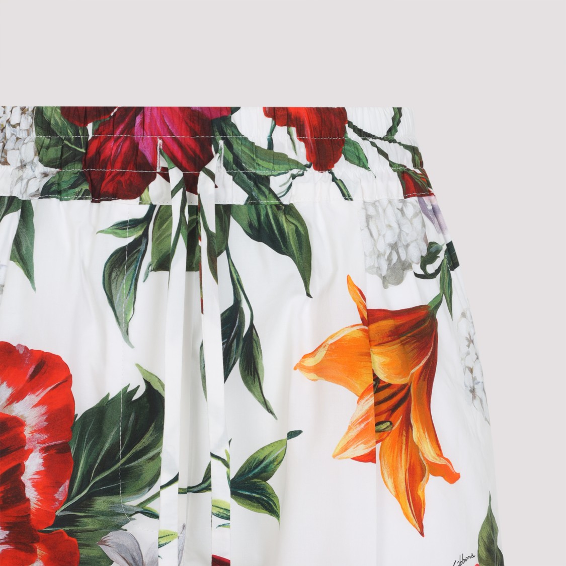 Dolce & Gabbana Elasticated Waist Floral Print Trousers In Multi