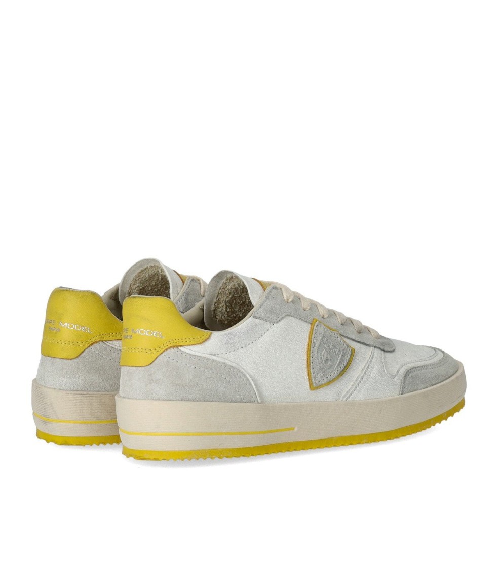 Philippe Model Nice White Yellow Sneaker In White