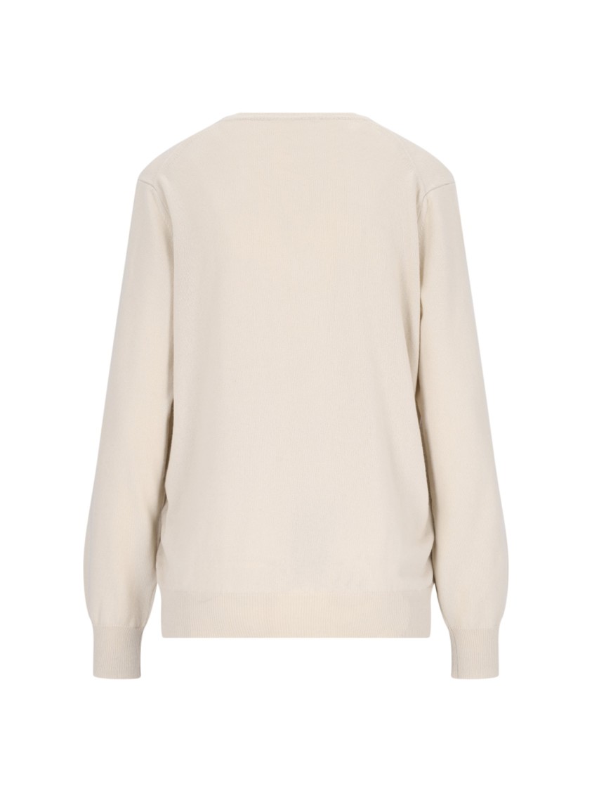 Canessa Destroyed Details Sweater In Cream Cashmere