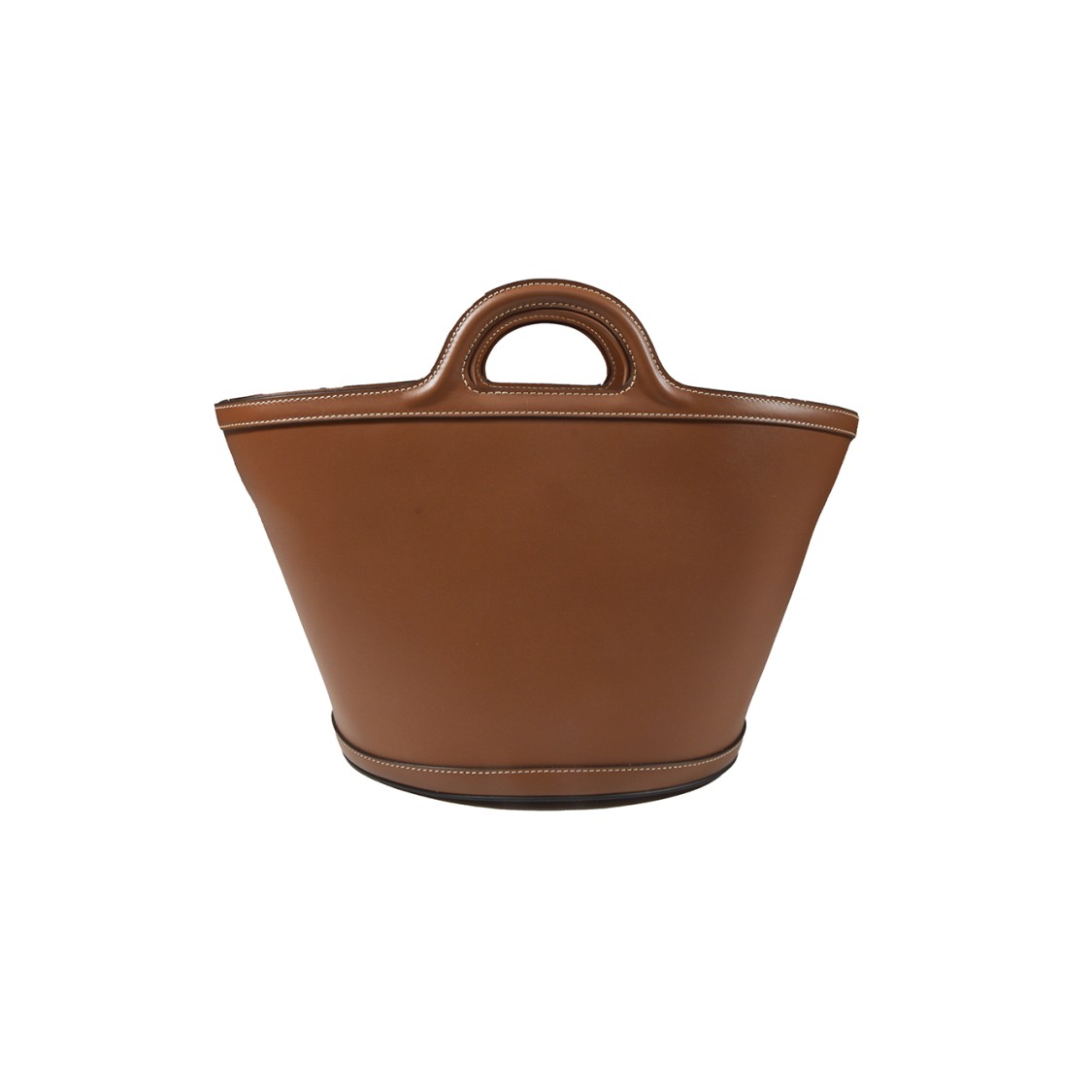 Shop Marni Tropicalia Small Bucket Bag In Brown Leather