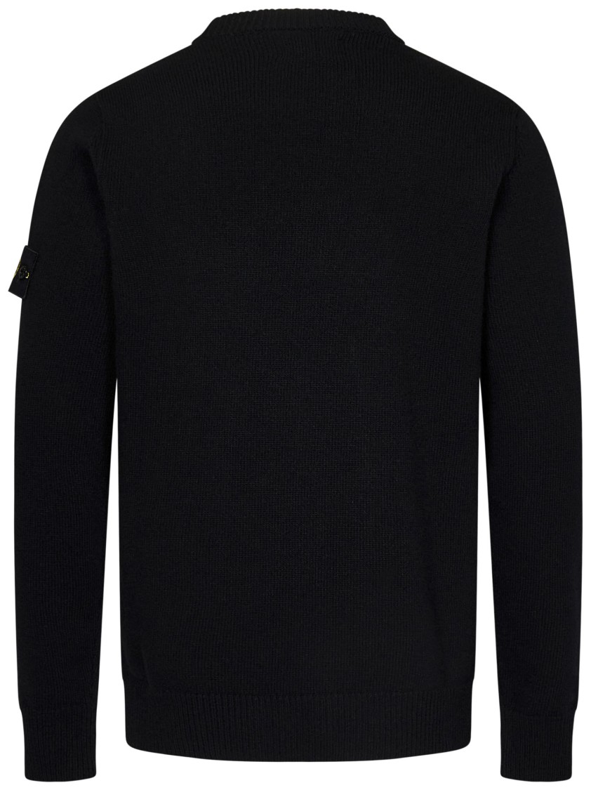 Shop Stone Island Black Crew Neck Sweater