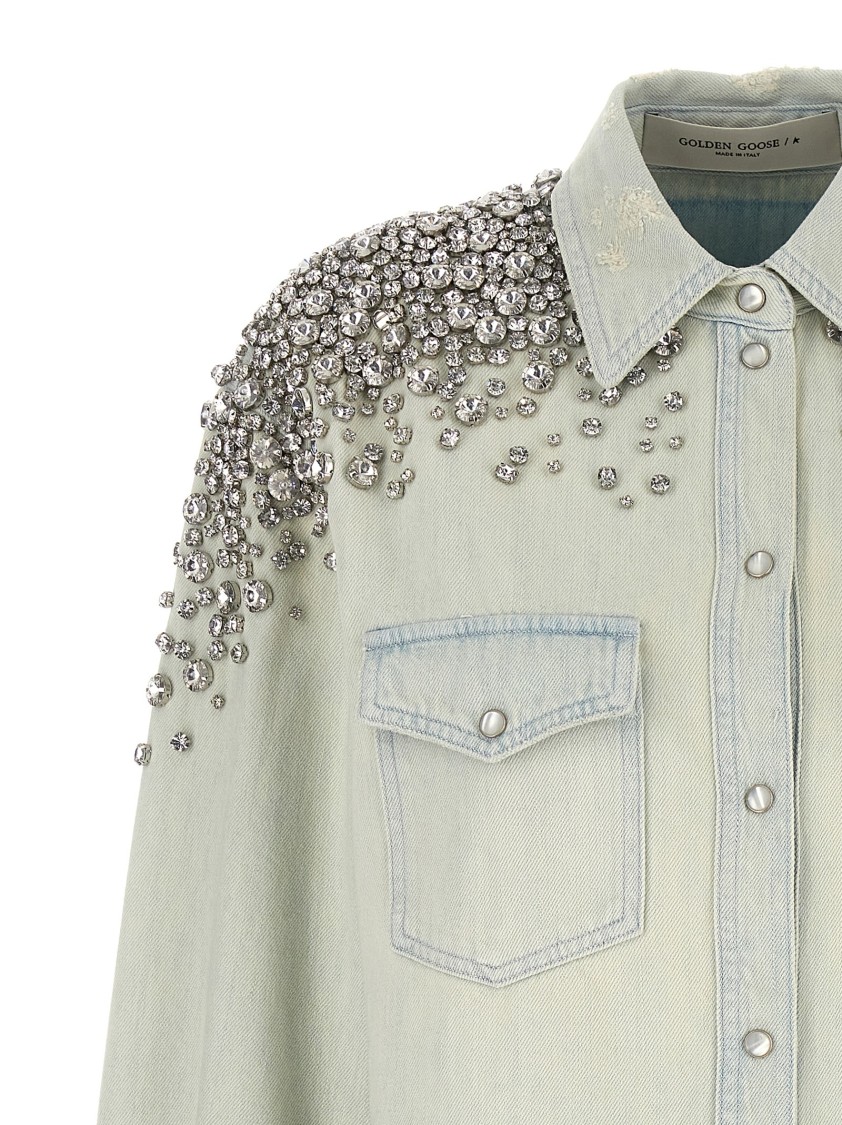 Golden Goose Becca Shirt And Blouse Light Blue