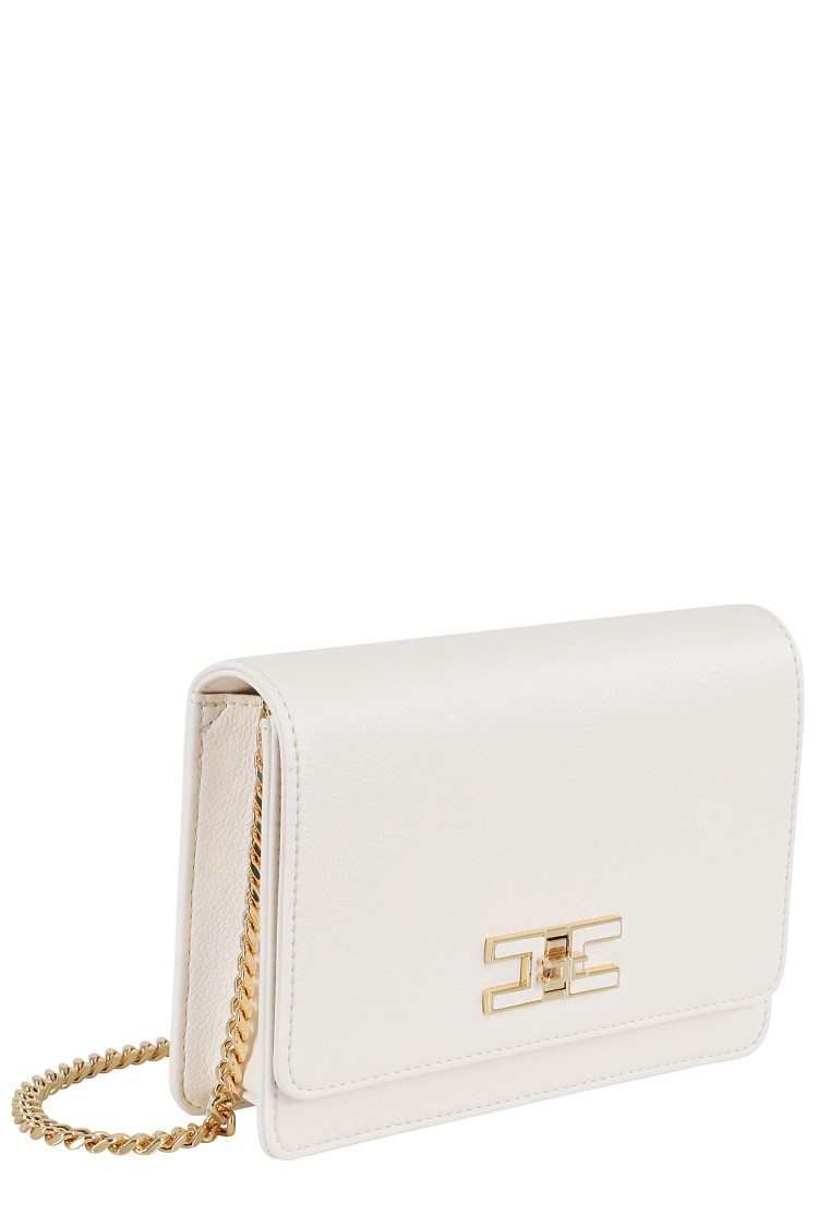Shop Elisabetta Franchi Chic Shoulder Bag In Neutrals