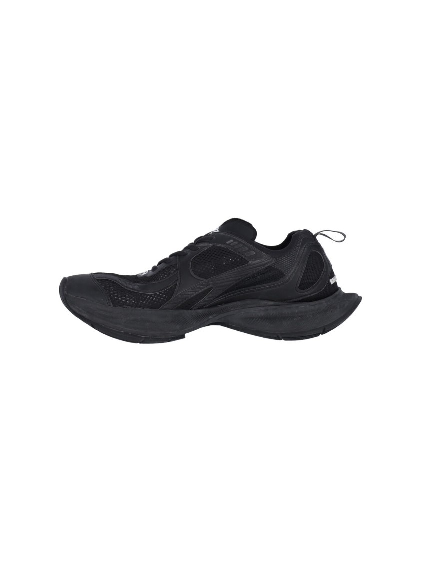 Balenciaga Black Mesh And Rubber Circuit Sneakers In Black