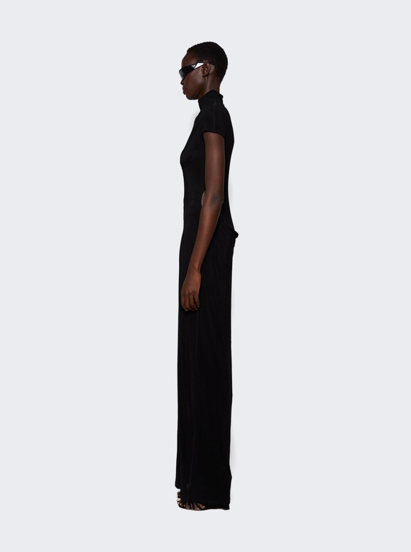 Jean Paul Gaultier Viscose Jersey Long Dress Black