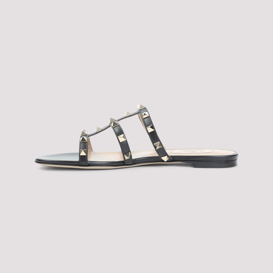 Shop Valentino Black Leather Sandals