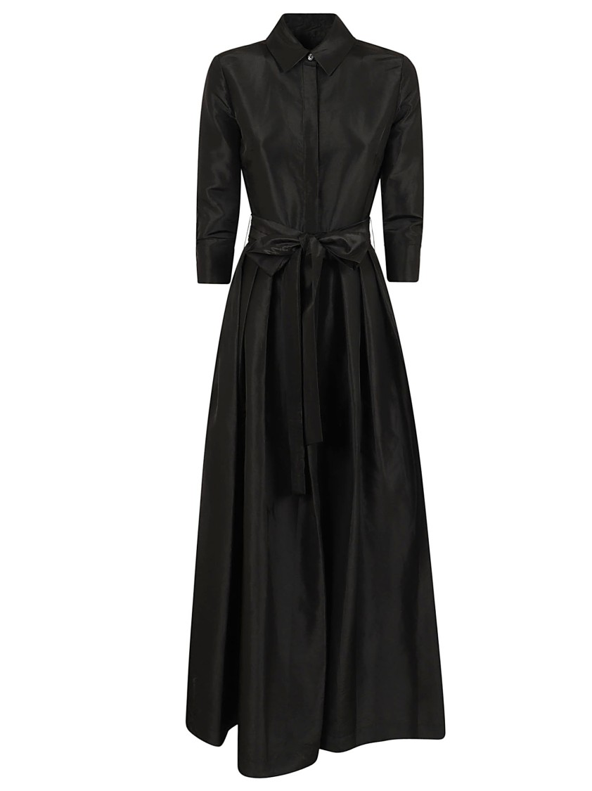 Jonathan Simkhai Julip S/s Belted Gown In Black