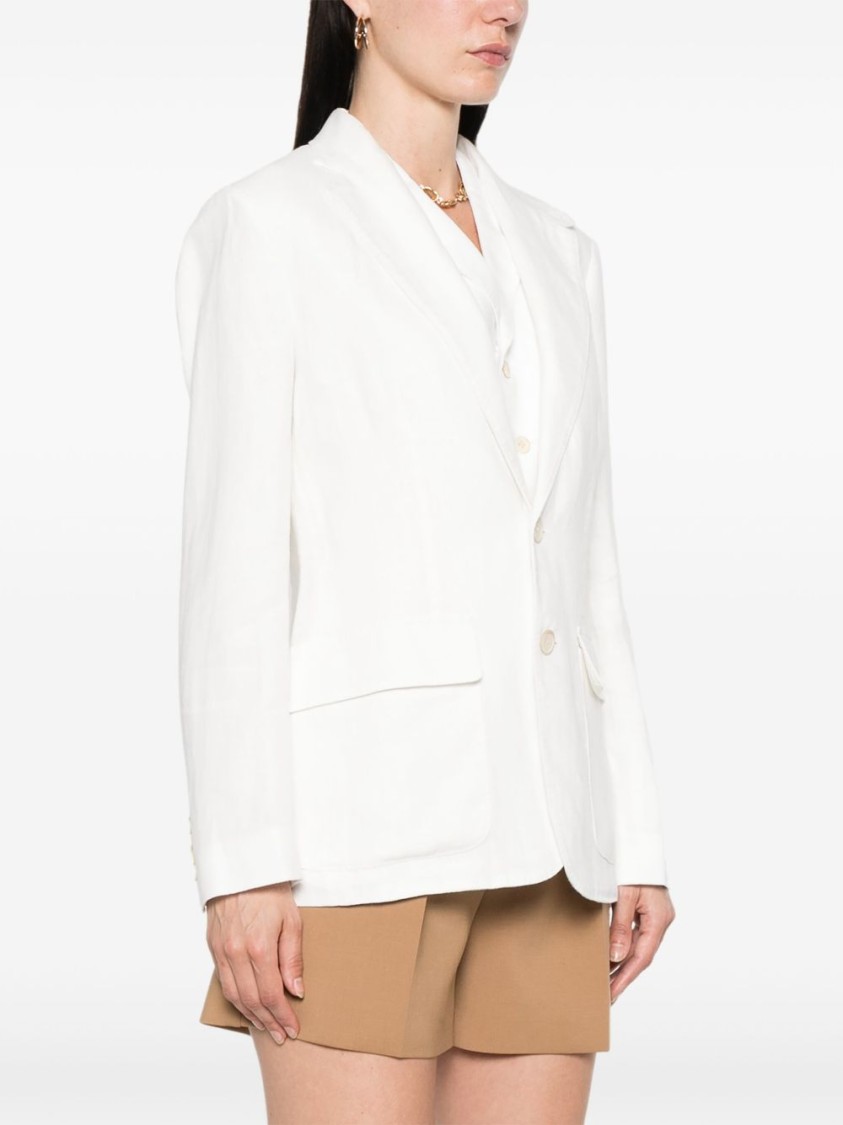 Polo Ralph Lauren Tailored White Linen Blazer With Classic Detailing In White