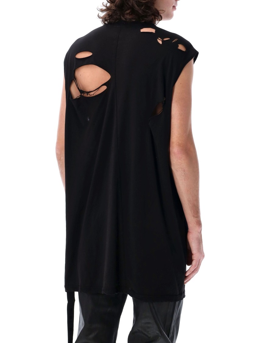 Rick Owens Drkshdw Ripped Detail Sleeveless Tarp Tee In Black