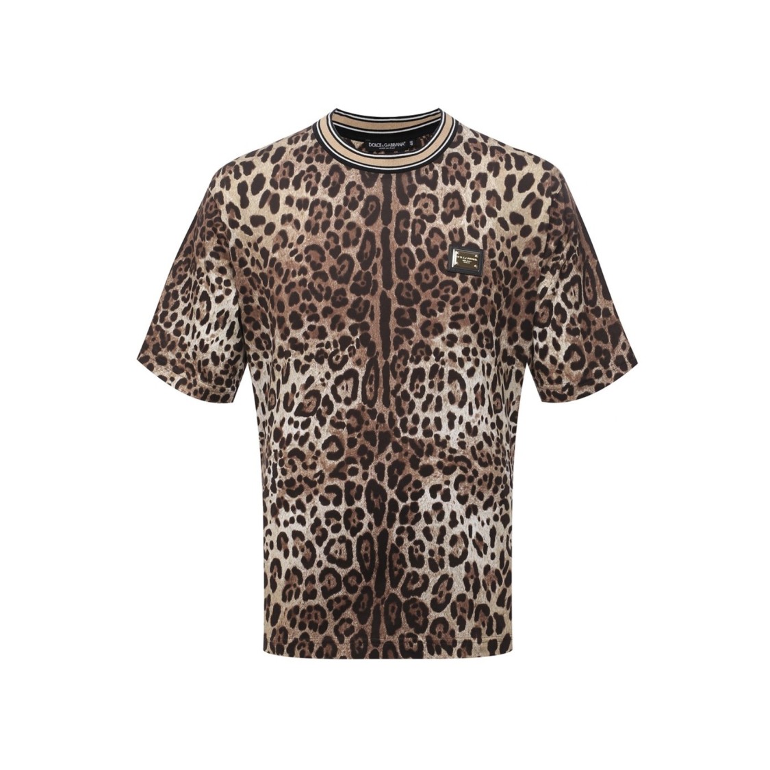 Tシャツ・カットソー DOLCE&GABBANA SILK BLEND LEOPARD PRINT T-SHIRT 499afd54-713b-f842-d37c-
