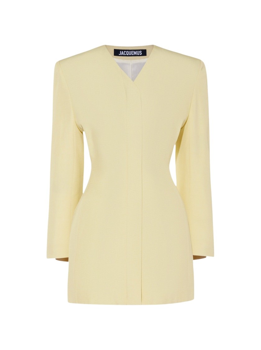 Jacquemus La Robe Cubo Mini Dress In Neutral
