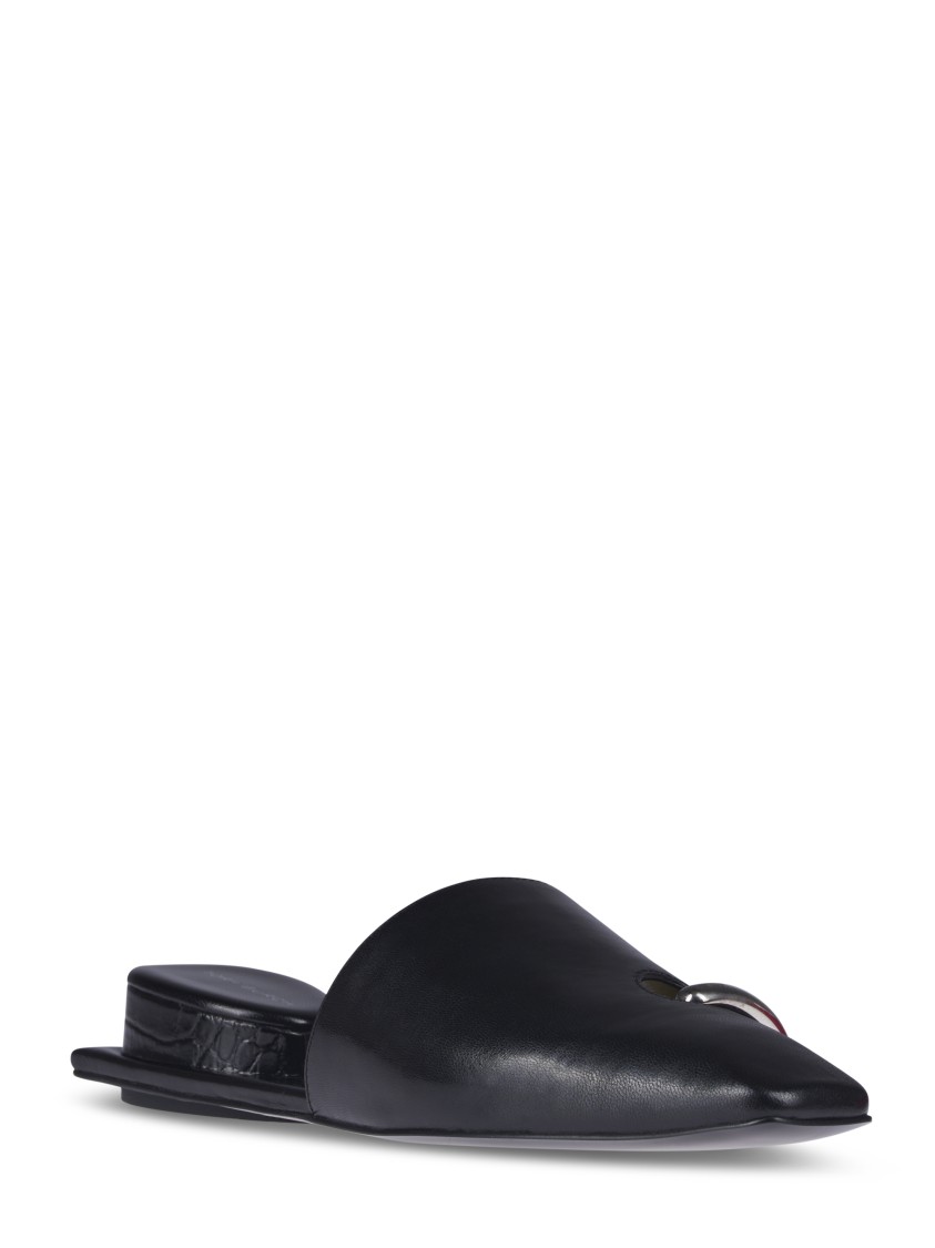 Tory Burch Pointed Toe Pierced Mule In Black