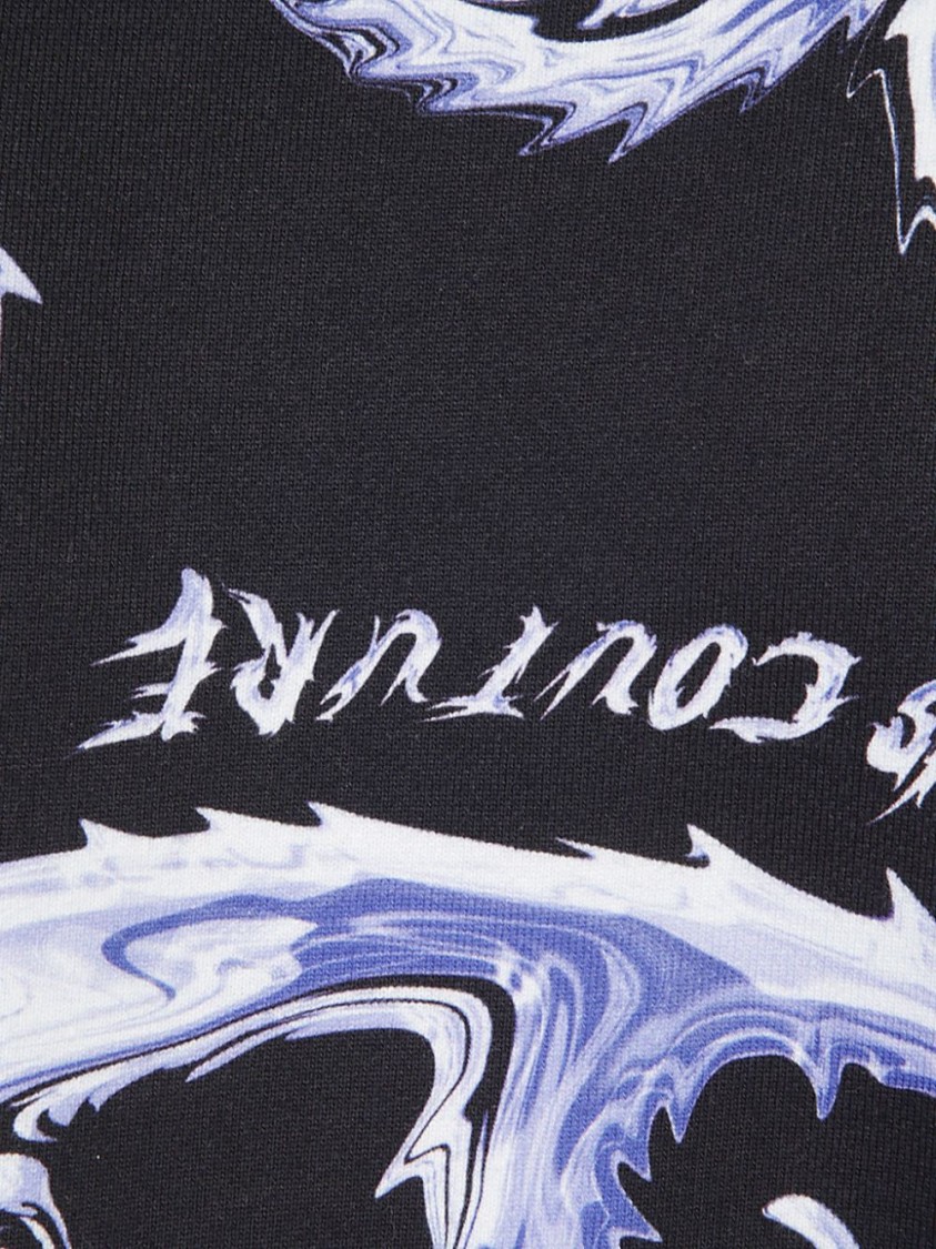VERSACE JEANS COUTURE VERSACE JEANS COUTURE BLACK SWEATSHIRT WITH ALLOVER PRINT