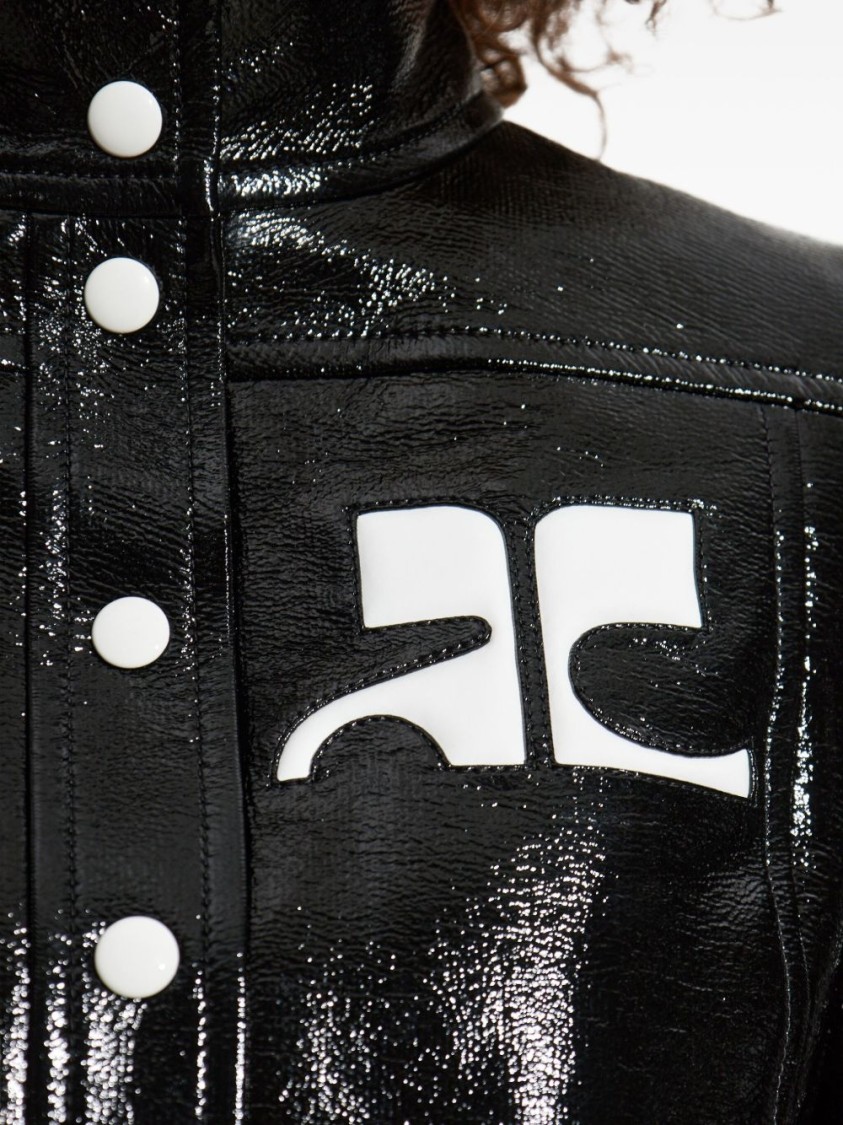 Courrèges Re-edition Vinyl Effect Jacket In Black