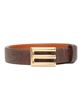 Etro Elegant Black Leather Belt With Gold-Tone Buckle | THE LIST