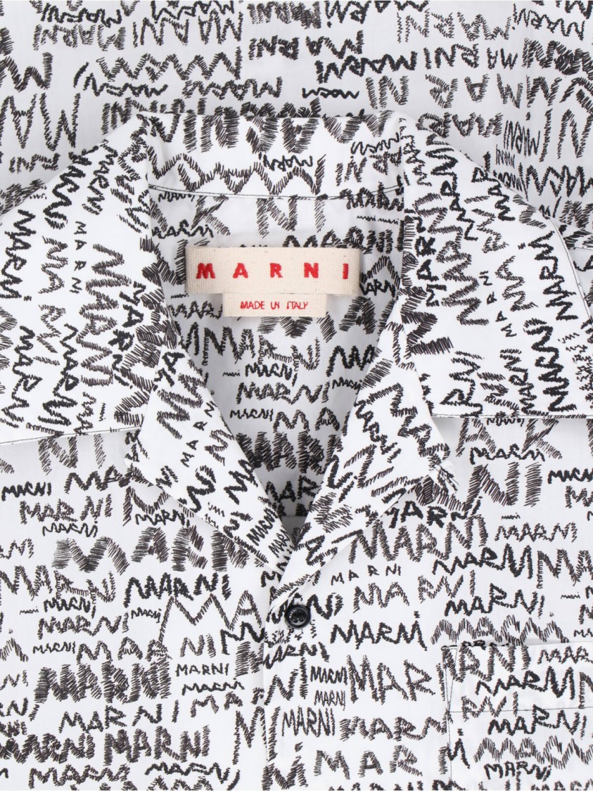 Marni Printed Collar Pocket Short Sleeve Shirt