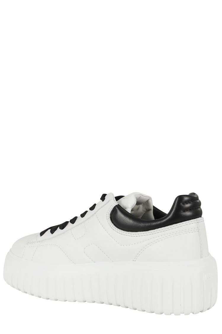 Shop Hogan H Stripes Lace-up Sneakers In White