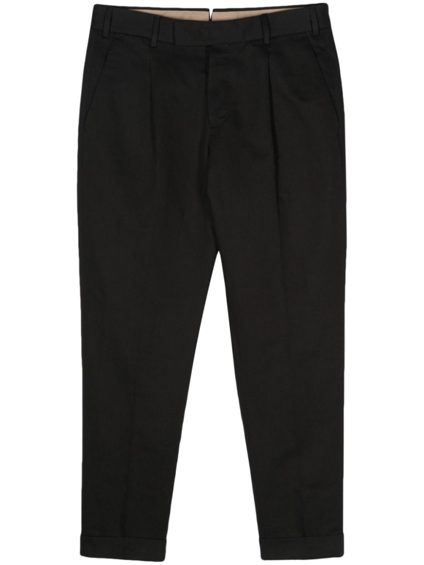 Pt Torino Tailored Black Trousers With Classic Pleat In Black