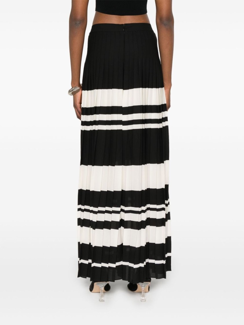 Shop Ralph Lauren Lauren Full-length Striped Maxi Skirt With Pleated Design