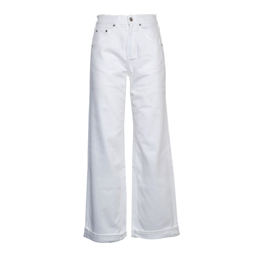 Department Five White Wide-leg Jeans With Custom Button Closure In White