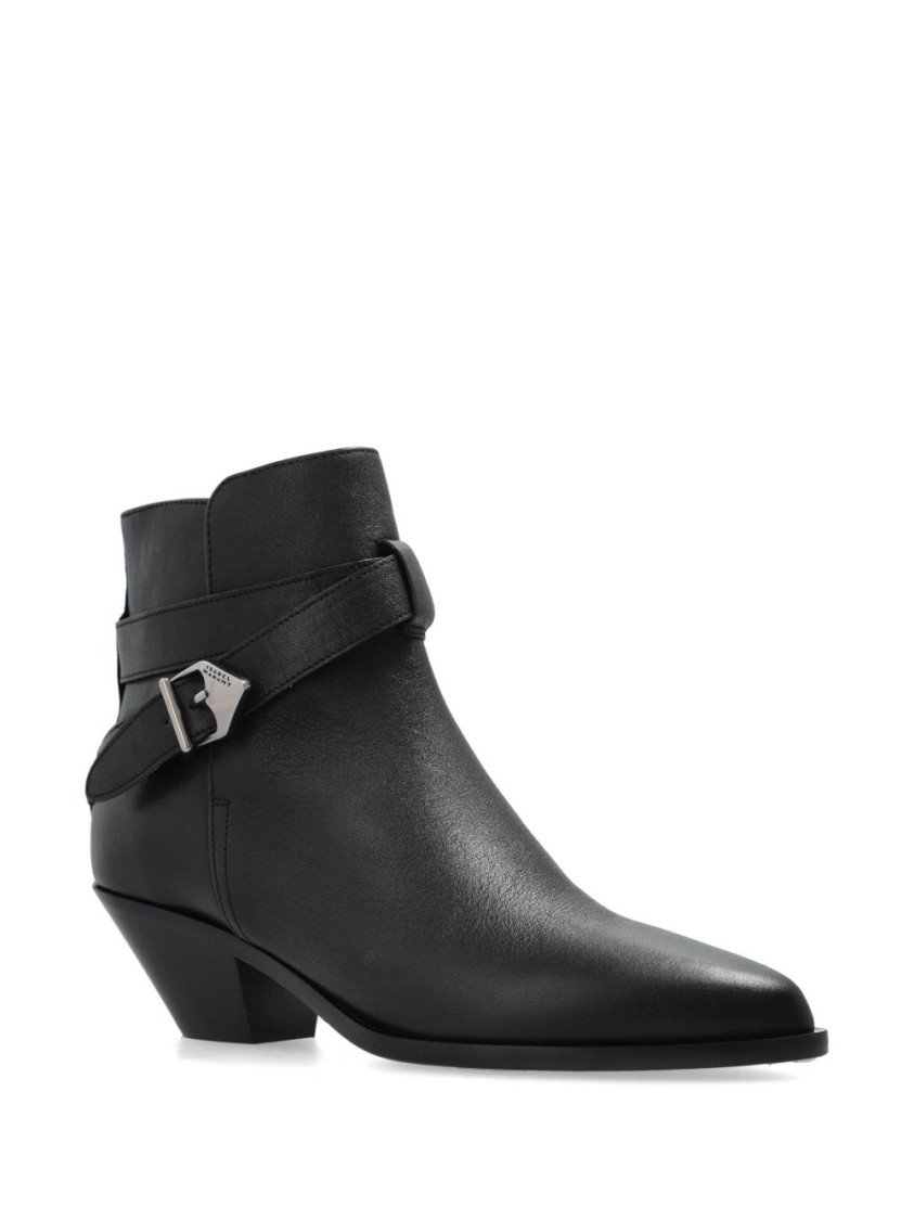 Isabel Marant Black Ankle Boots With Flared Heel In Black