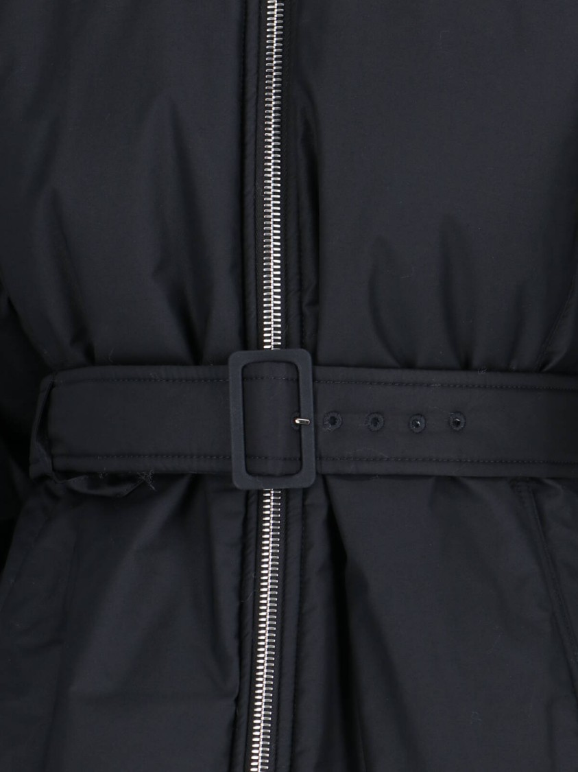 Alaïa Black Cotton Blend Bomber Jacket With Draped Details In Black