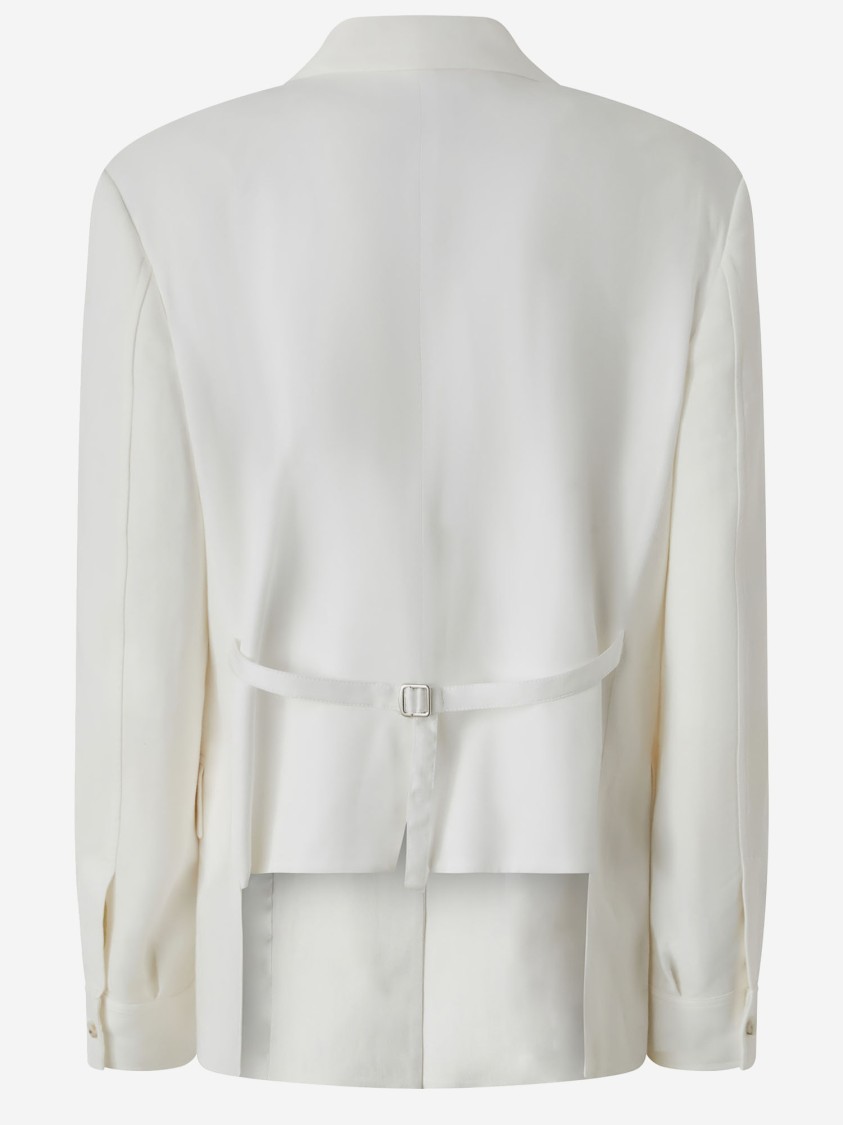 Shop Pinko Viscose And Linen Single-breasted Jacket