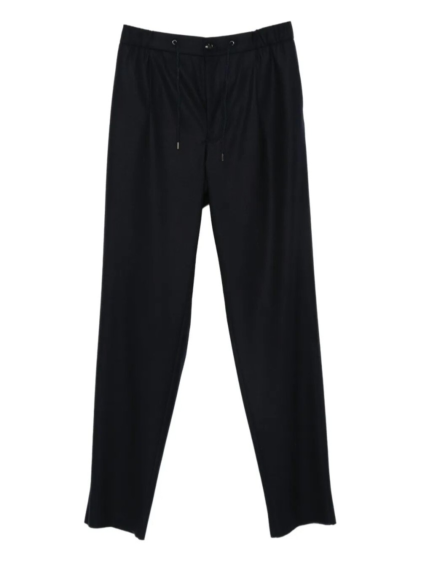Giorgio Armani Trousers Featuring Elastic Waistband And Pockets In Blue