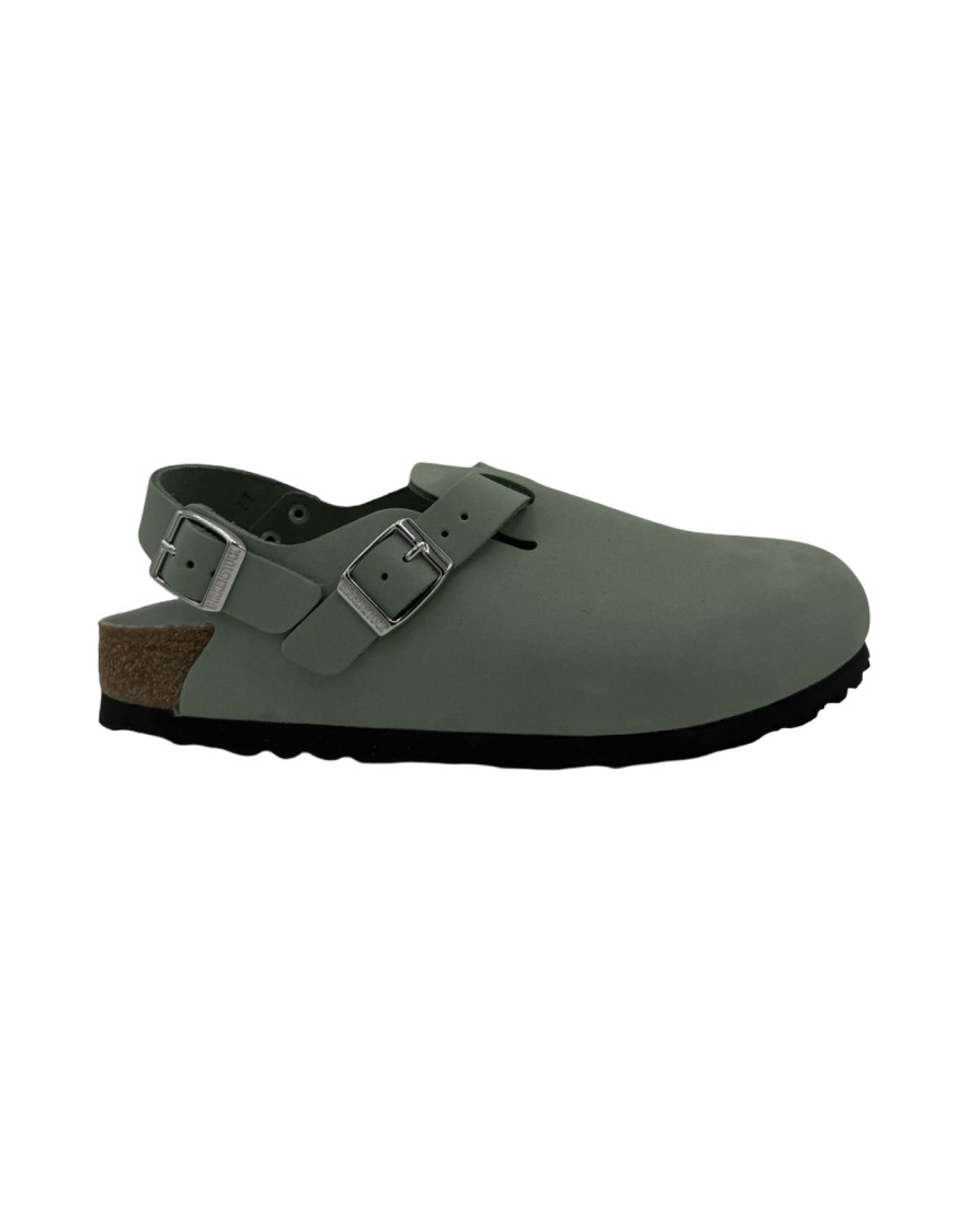 Birkenstock Tokio Clog – Pure Sage Nubuck Leather In Gray