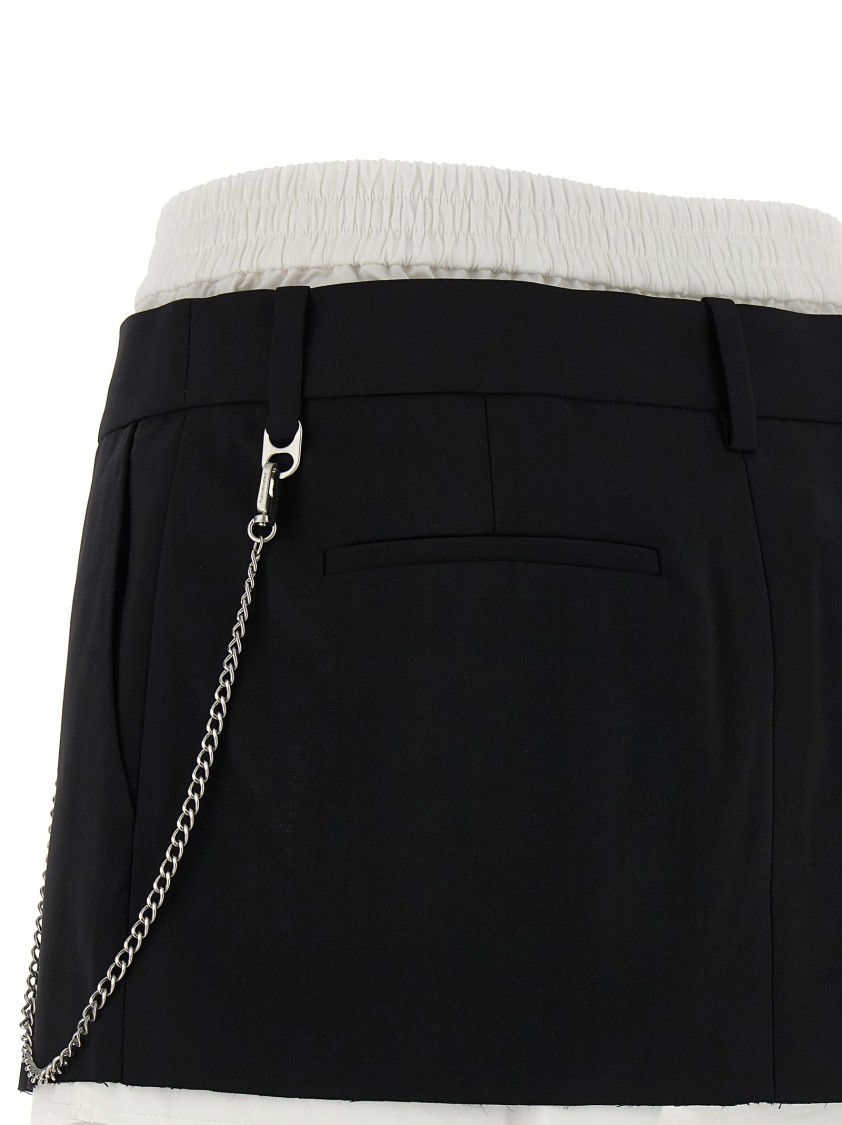 ミニスカート Alexander Wang PRE-STYLED PLEATED SKORT WITH CHAIN Alexander Wang Pre-Styled Pleated W/Chain' Skort | THE LIST