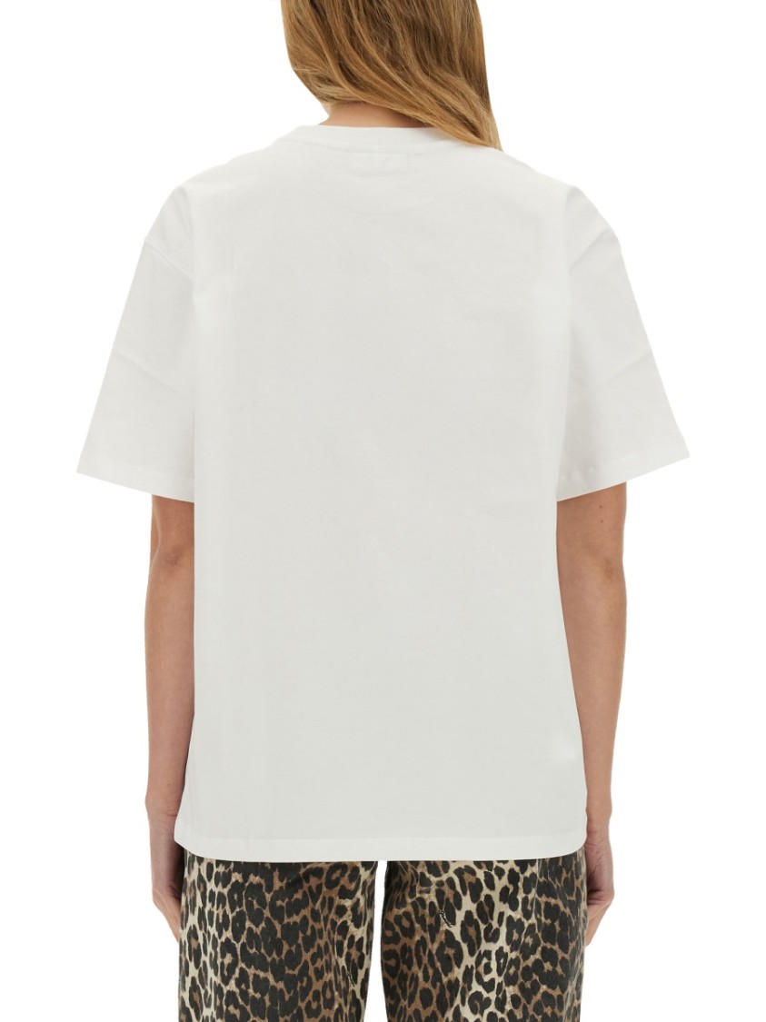 Ganni T-shirt Heart In White