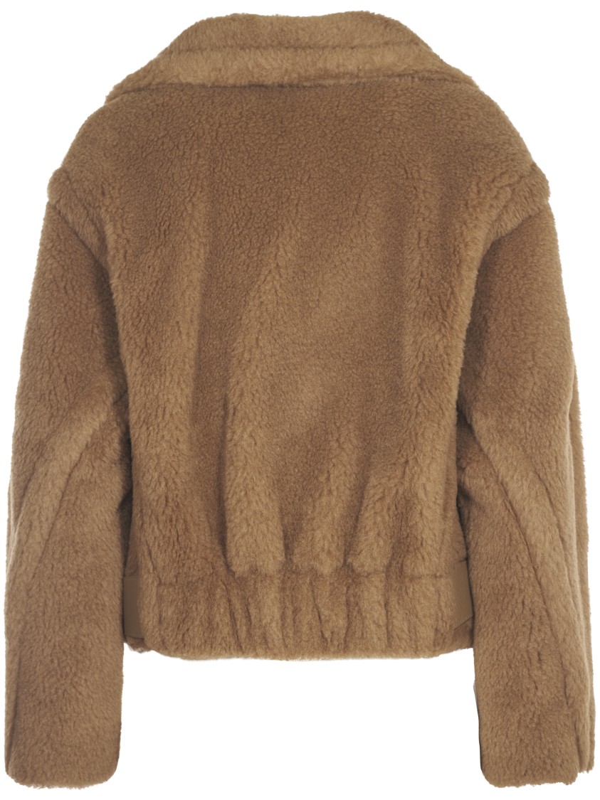 Max Mara Textured Camel Coat With Classic Lapel In Brown