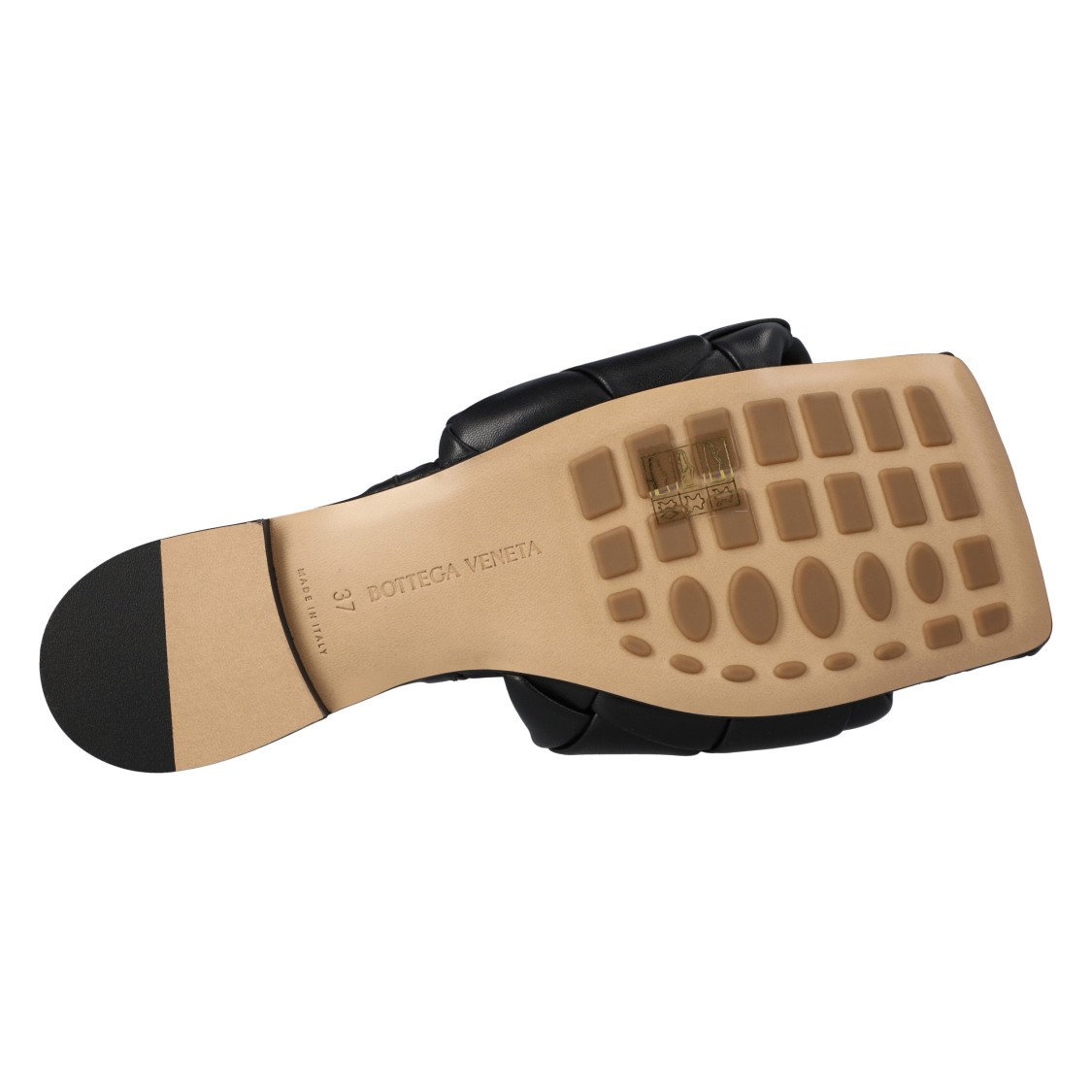 Bottega Veneta The Lido Leather Flat Sandals In Black
