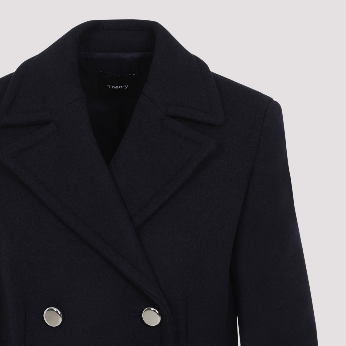 Theory Baltic Blue Recycled Wool Peacoat In Black